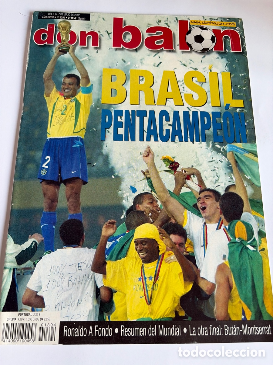 Coleccionismo deportivo: Revista Don Bal&oacute;n 1394 Brasil Campe&oacute;n del Mundo Mundial 2002