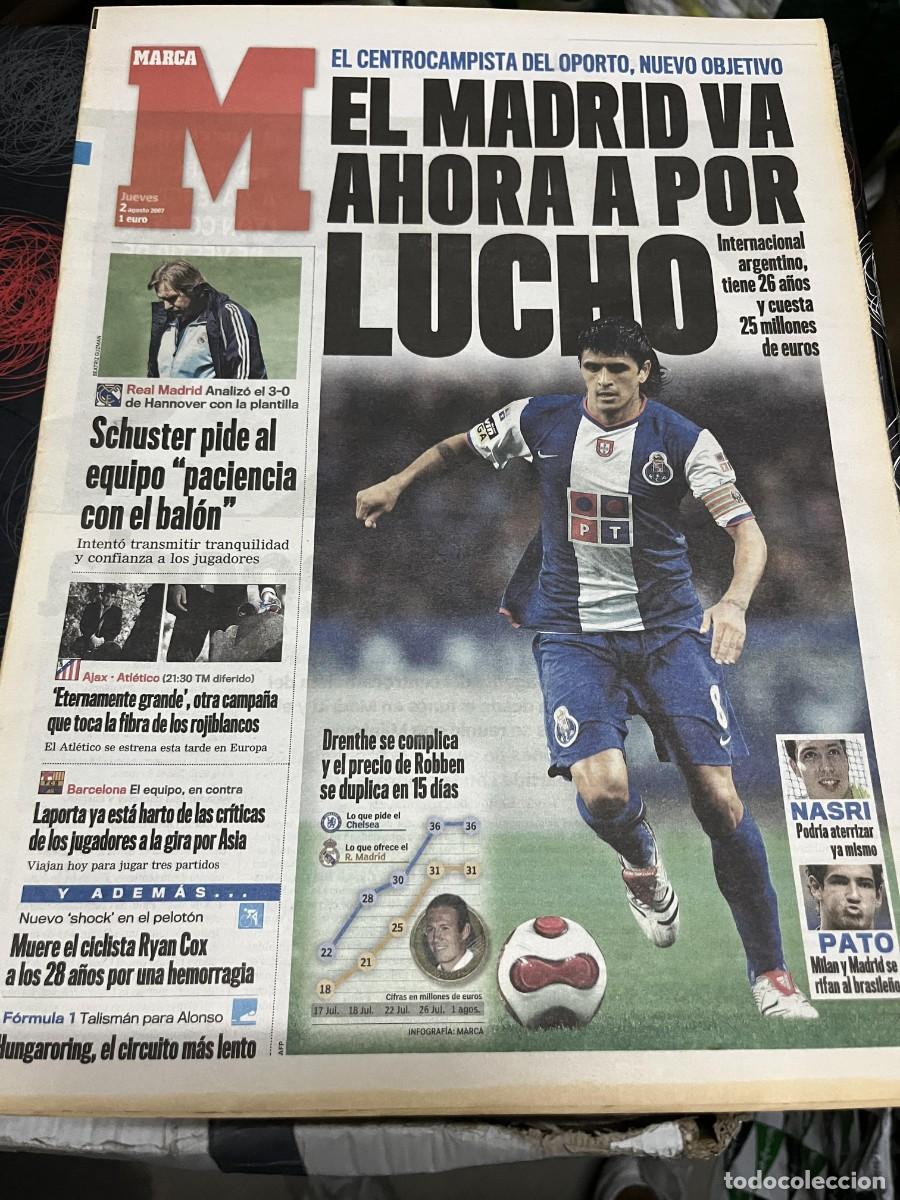 Coleccionismo deportivo: MARCA (2-8-2007) POSIBLE FICHAJE LUCHO REAL MADRID OPORTO SCHUSTER NASRI HOY AJAX ATLETICO CAMPA&Ntilde;A