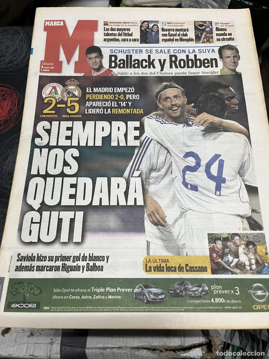 Coleccionismo deportivo: MARCA (4-8-2007) LOKOMOTIV MOSCU 2-5 REAL MADRID GUTI BALLACK ROBBEN MARADONA MESSI SIMAO