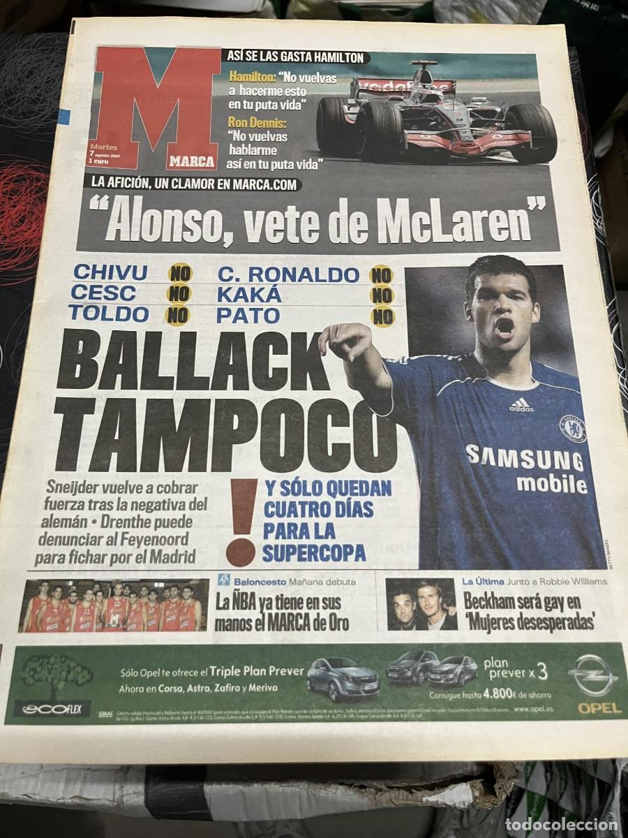 Coleccionismo deportivo: MARCA (7-8-2007) MCLAREN FERNANDO ALONSO FORMULA 1 REAL MADRID FICHAJE BALLACK ENRIQUE CEREZO