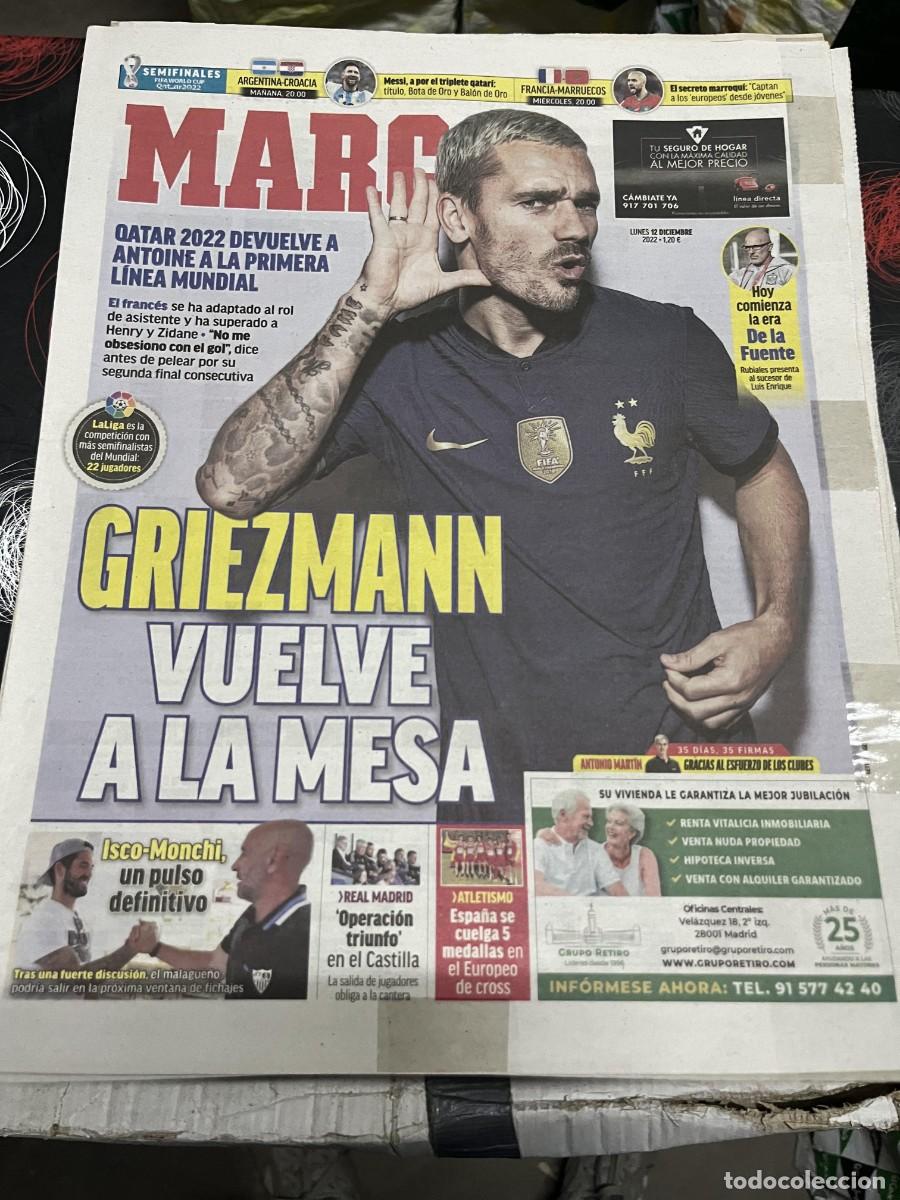 Coleccionismo deportivo: MARCA (12-11-2022) MUNDIAL QATAR GRIEZMANN ARGENTINA CROACIA FRANCIA MARRUECOS
