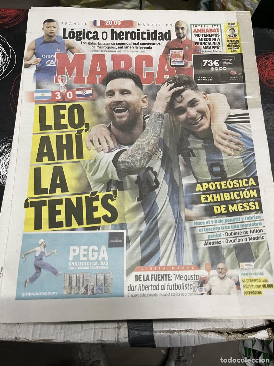 Coleccionismo deportivo: MARCA (14-11-2022) MUNDIAL QATAR ARGENTINA 3-0 CROACIA LIONEL MESSI JULIAN ALVAREZ FRANCIA MARRUECOS