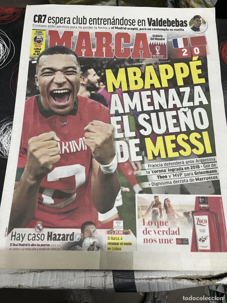 Coleccionismo deportivo: MARCA (15-11-2022) MUNDIAL QATAR FRANCIA 2-0 MARRUECOS MBAPPE CASO HAZARD