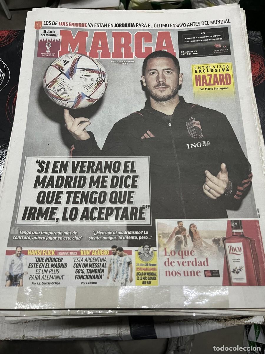 Coleccionismo deportivo: MARCA (16-11-2022) MUNDIAL QATAR ENTREVISTA EXCLUSIVA HAZARD HANSI FLICK KUN AGUERO