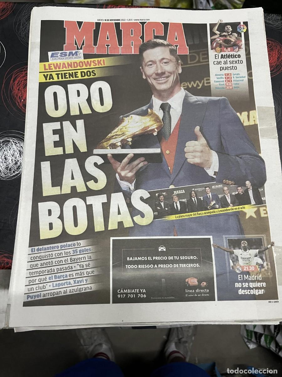 Coleccionismo deportivo: MARCA (10-11-2022) TROFEO PREMIO BOTA DE ORO ROBERT LEWANDOWSKI MALLORCA 1-0 ATLETICO
