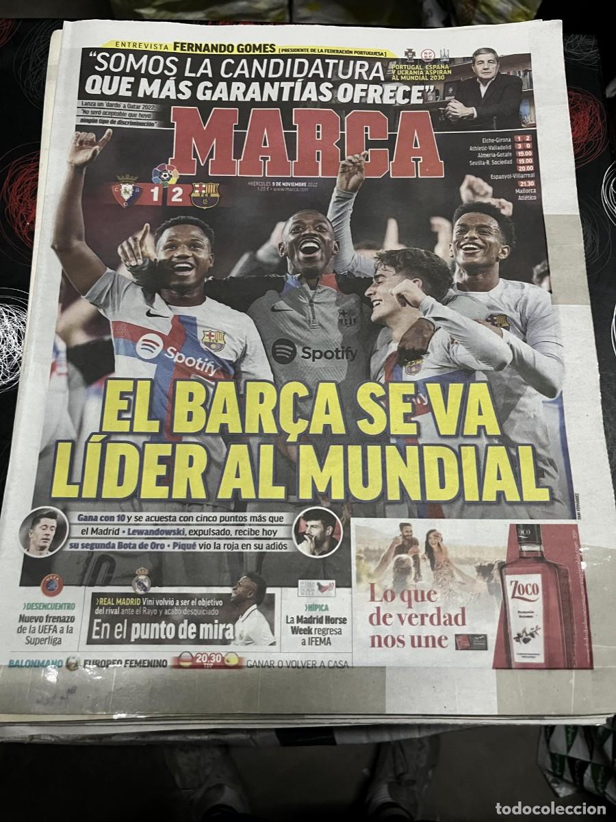Coleccionismo deportivo: MARCA (9-11-2022) MALLORCA 1-2 BARCELONA LIDER LIGA ENTREVISTA FERNANDO GOMES