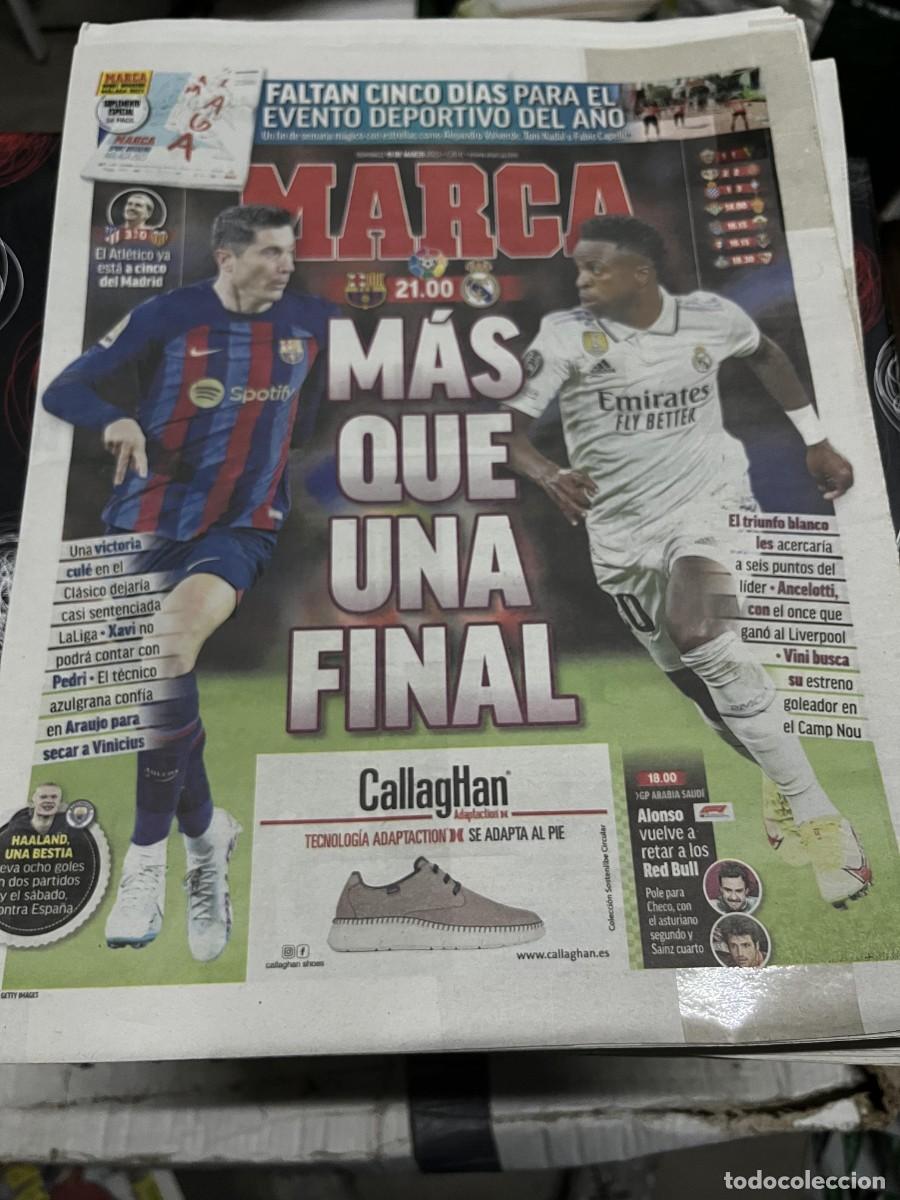 Coleccionismo deportivo: MARCA (19-3-2023) EL CLASICO BARCELONA REAL MADRID LEWANDOWSKI VINICIUS