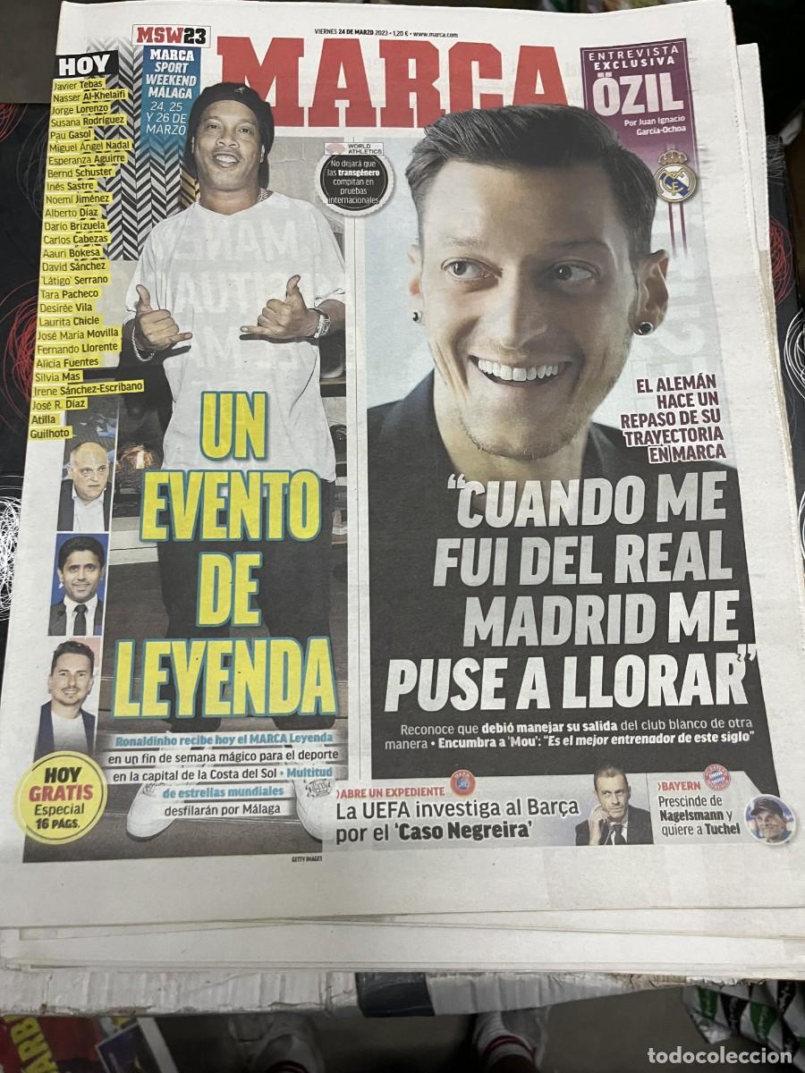 Coleccionismo deportivo: MARCA (24-3-2023) ENTREVISTA EXCLUSIVA OZIL RONALDINHO MARCA SPORT WEEKEND MALAGA