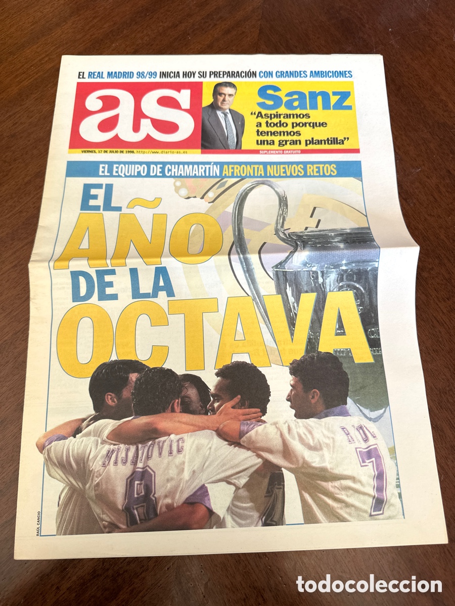 Coleccionismo deportivo: AS 17 DE JULIO 1998 SUPLEMENTO. REAL MADRID. EL A&Ntilde;O DE LA OCTAVA