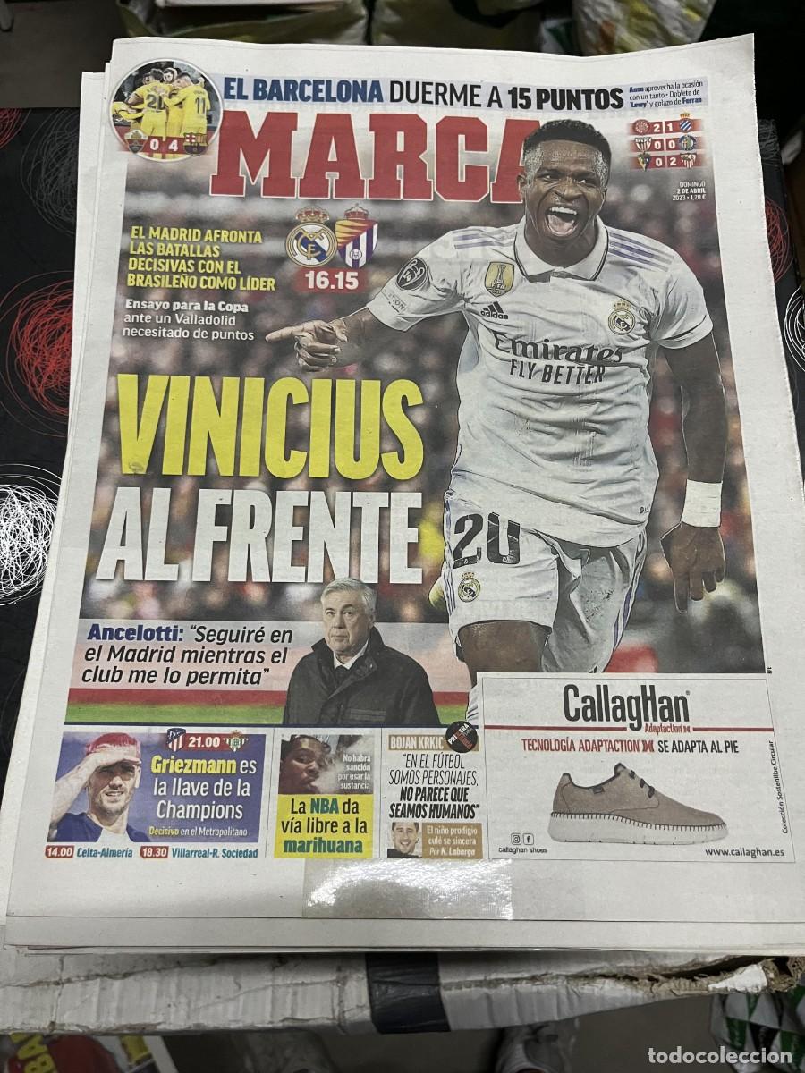 Coleccionismo deportivo: MARCA (2-4-2023) HOY REAL MADRID VALLADOLID VINICIUS ELCHE 0-4 BARCELONA JORNADA LIGA