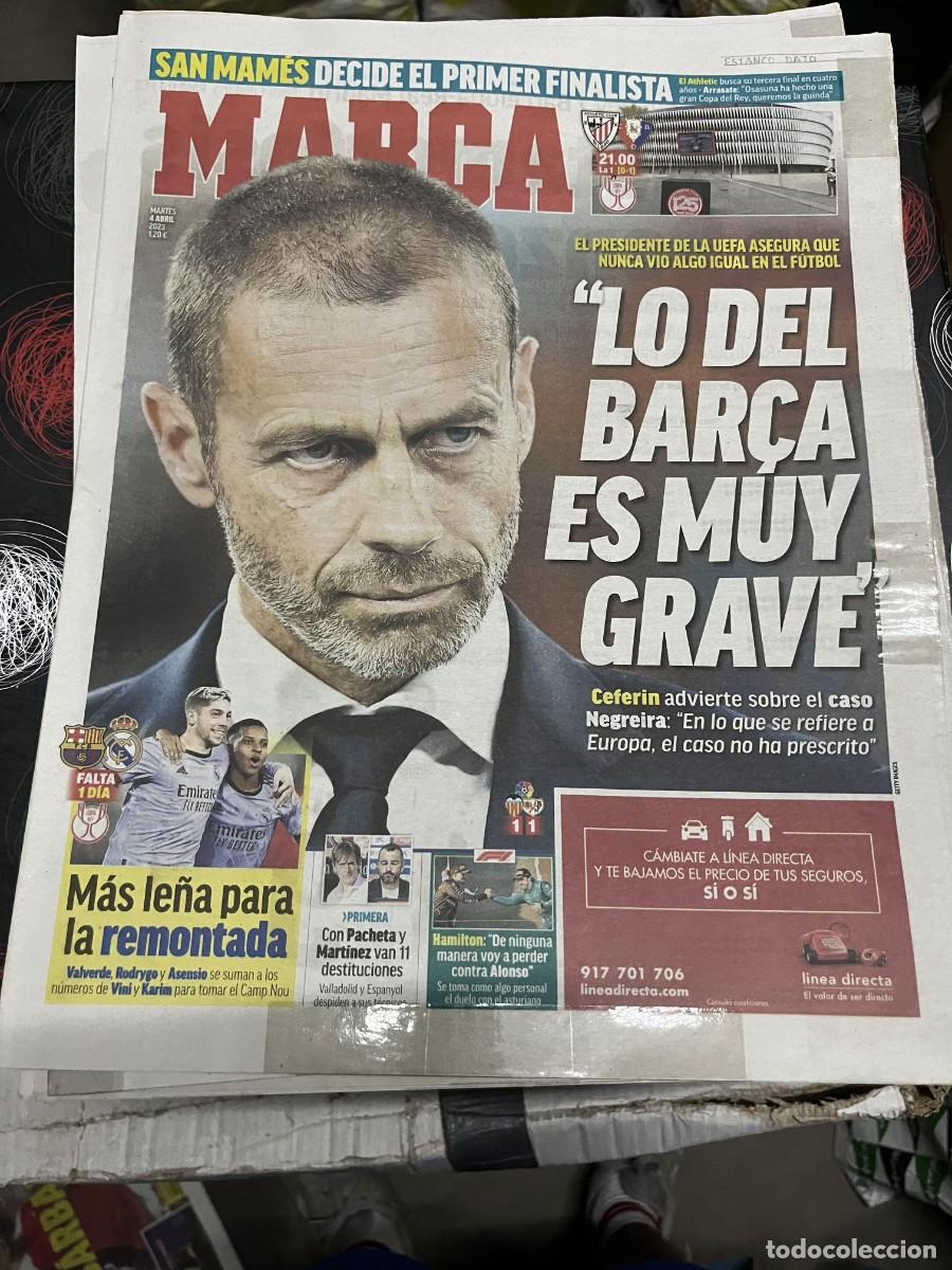 Coleccionismo deportivo: MARCA (4-4-2023) HOY COPA ATHLETIC BILBAO OSASUNA CEFERIN CASO NEGREIRA VALENCIA 1-1 RAYO