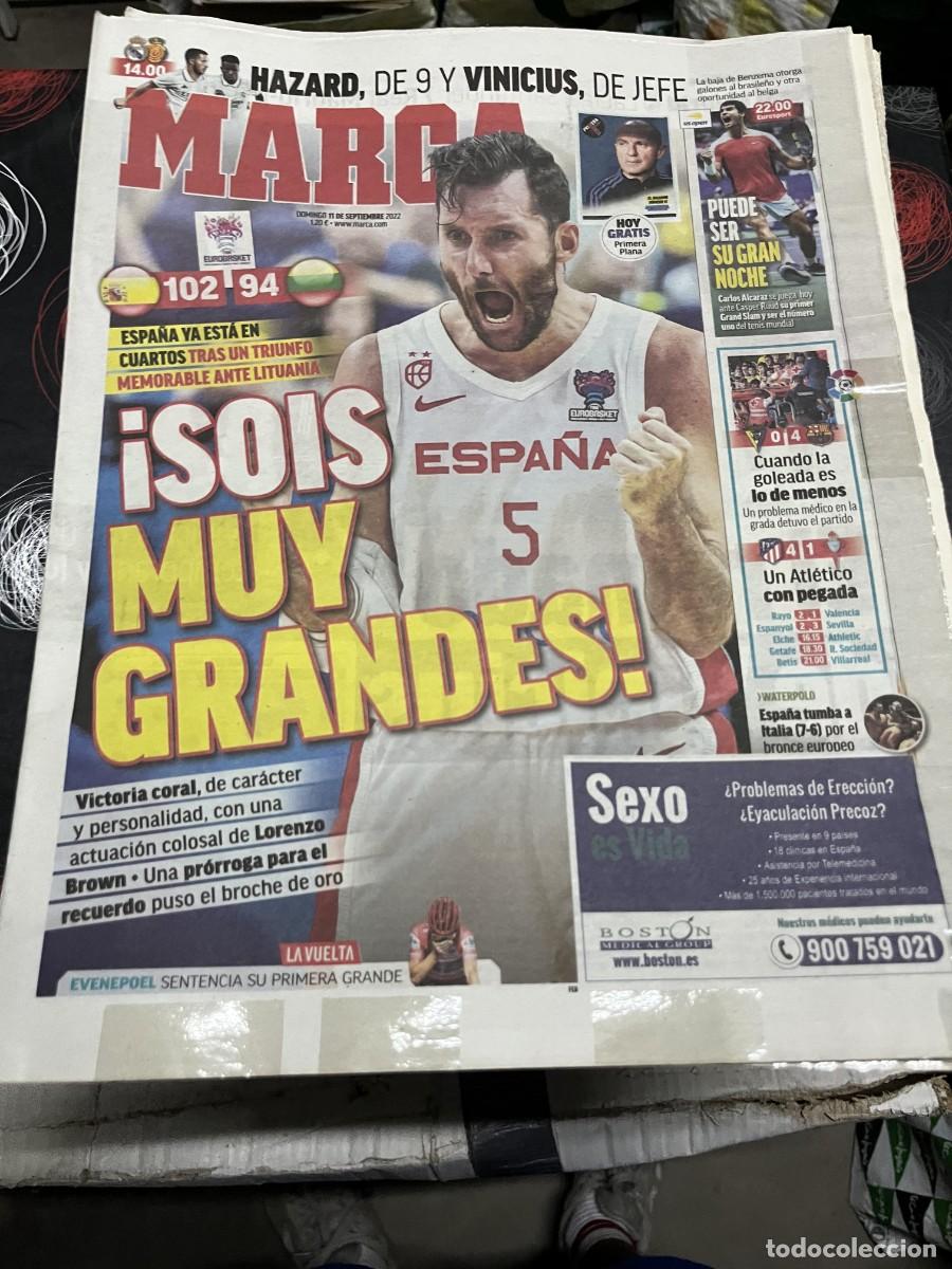 Coleccionismo deportivo: MARCA (11-9-2022) EUROBASKET ESPA&Ntilde;A 102-94 LITUANIA RICKY RUBIO REAL MADRID MALLORCA CARLOS ALCARAZ