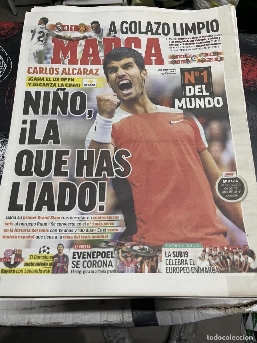 Coleccionismo deportivo: MARCA (12-9-2022) CAMPEON US OPEN TENIS CARLOS ALCARAZ NUMERO 1 DEL MUNDO EVENEPOEL FUTBOL SALA