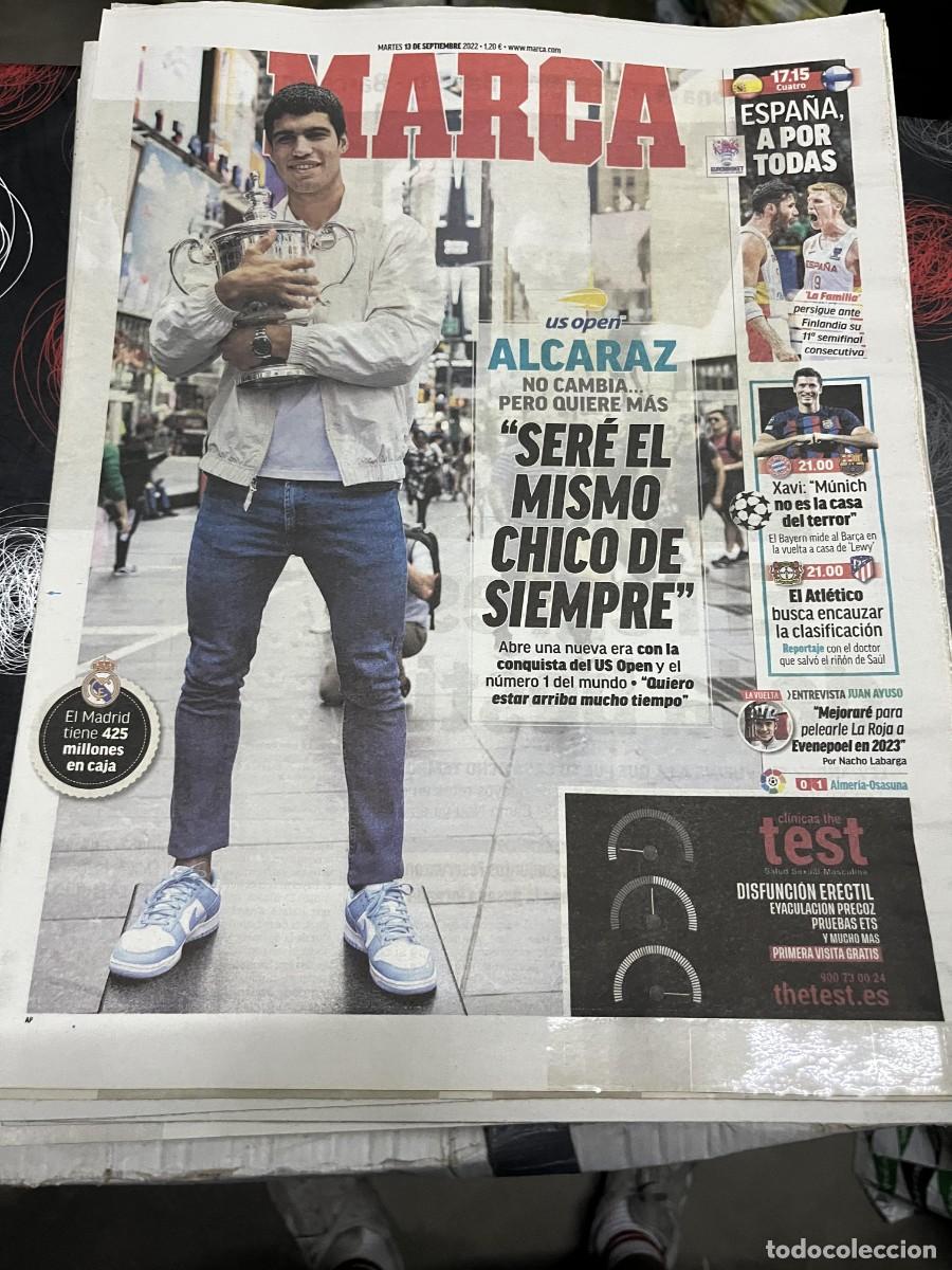 Coleccionismo deportivo: MARCA (13-9-2022) CAMPEON US OPEN TENIS CARLOS ALCARAZ NUMERO 1 DEL MUNDO EUROBASKET ESPA&Ntilde;A