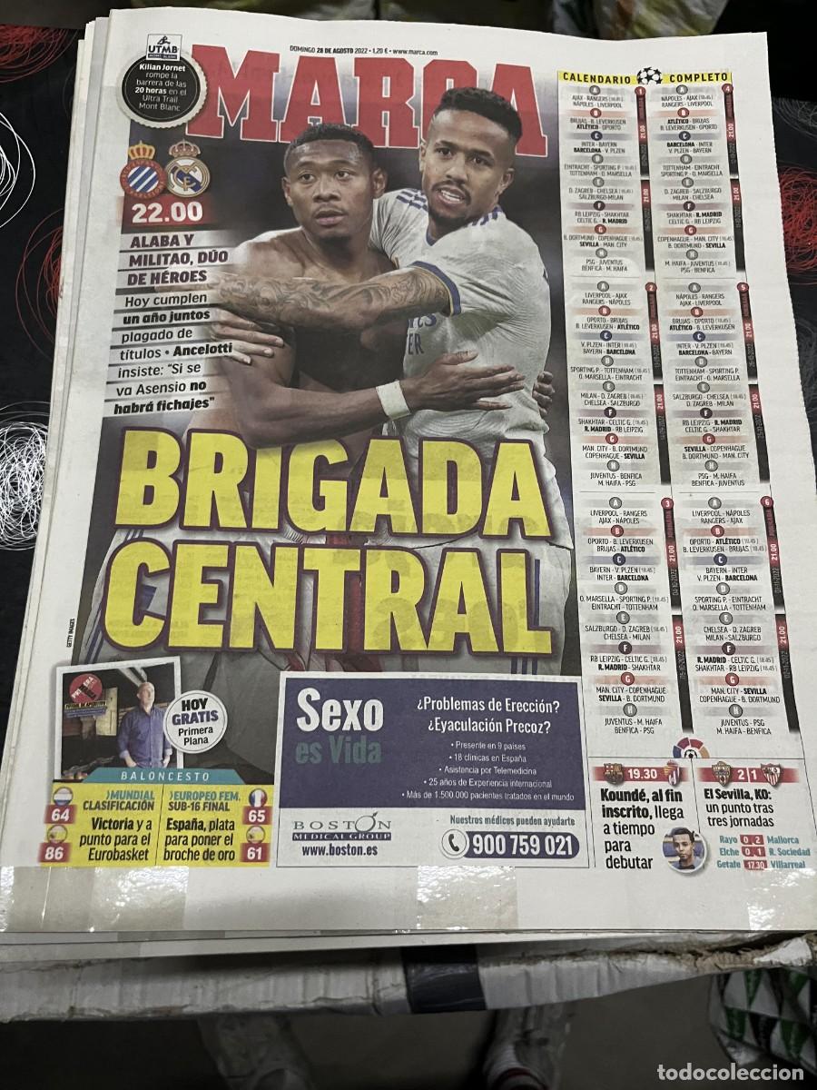 Coleccionismo deportivo: MARCA (28-8-2022) HOY ESPANYOL REAL MADRID ALABA MILITAO BALONCESTO CALENDARIO CHAMPIONS