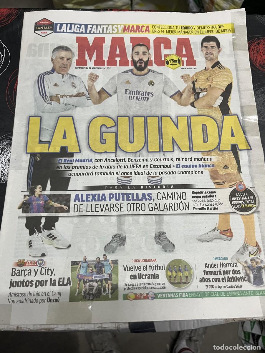 Coleccionismo deportivo: MARCA (24-8-2022) PREMIOS DE LA UEFA ALEXIA PUTELLAS REAL MADRID COURTOIS ANCELOTTI BENZEMA UNZUE