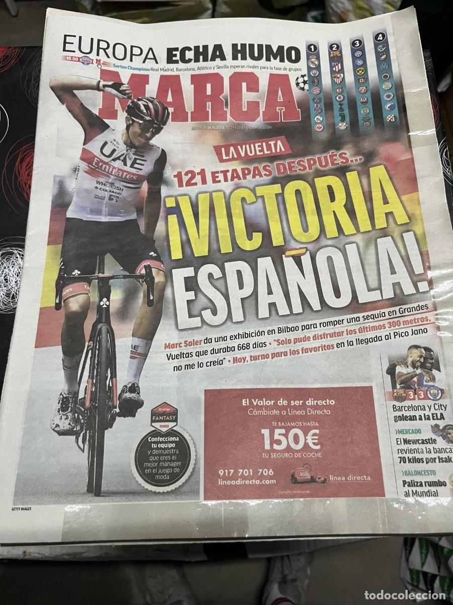 Coleccionismo deportivo: MARCA (25-8-2022) VICTORIA ETAPA VUELTA ESPA&Ntilde;A MARC SOLER BARCELONA 3-3 CITY UNZUE ELA
