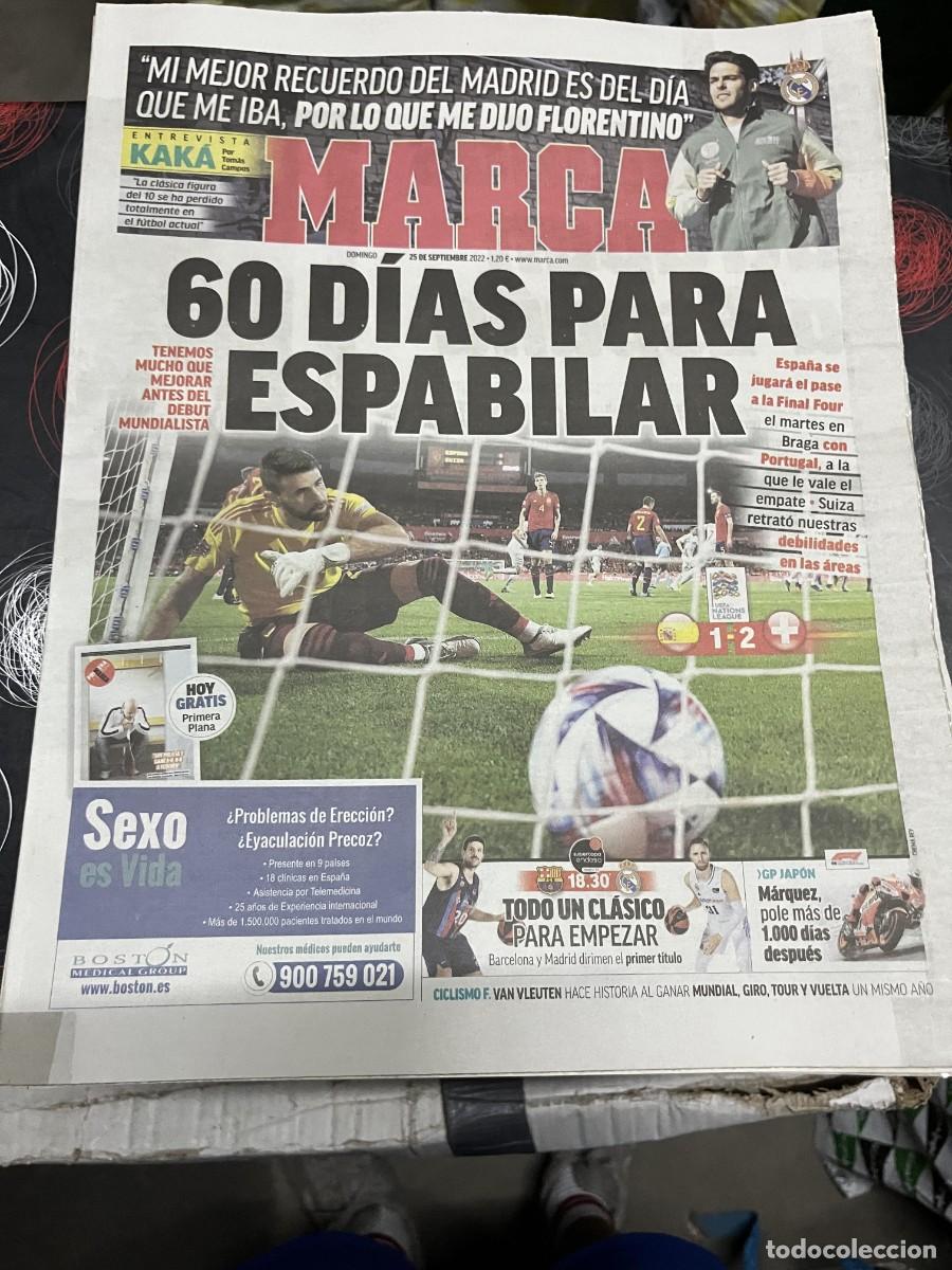 Coleccionismo deportivo: MARCA (25-9-2022) ENTREVISTA KAKA REAL MADRID ESPA&Ntilde;A 1-2 SUIZA SUPERCOPA BALONCESTO