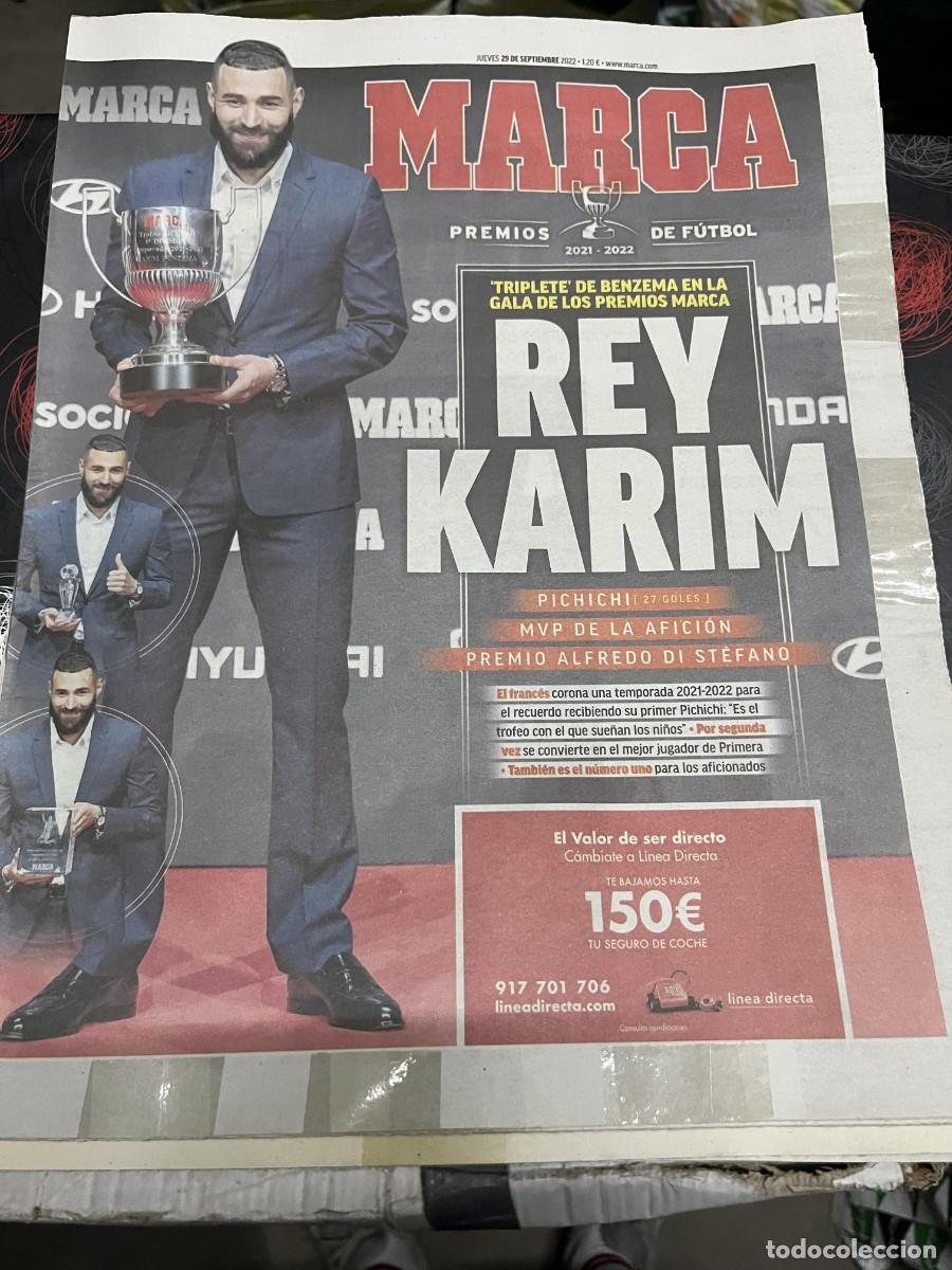 Coleccionismo deportivo: MARCA (29-9-2022) KARIN BENZEMA GALA DE LOS PREMIOS MARCA IAGO ASPAS PELLEGRINI BONO STUANI BASTON