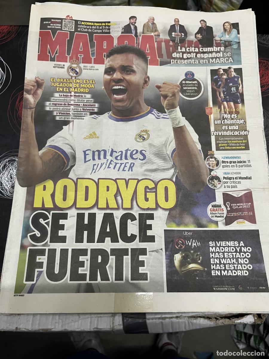 Coleccionismo deportivo: MARCA (30-9-2022) RODRYGO REAL MADRID PSG AL-KHELAFFI