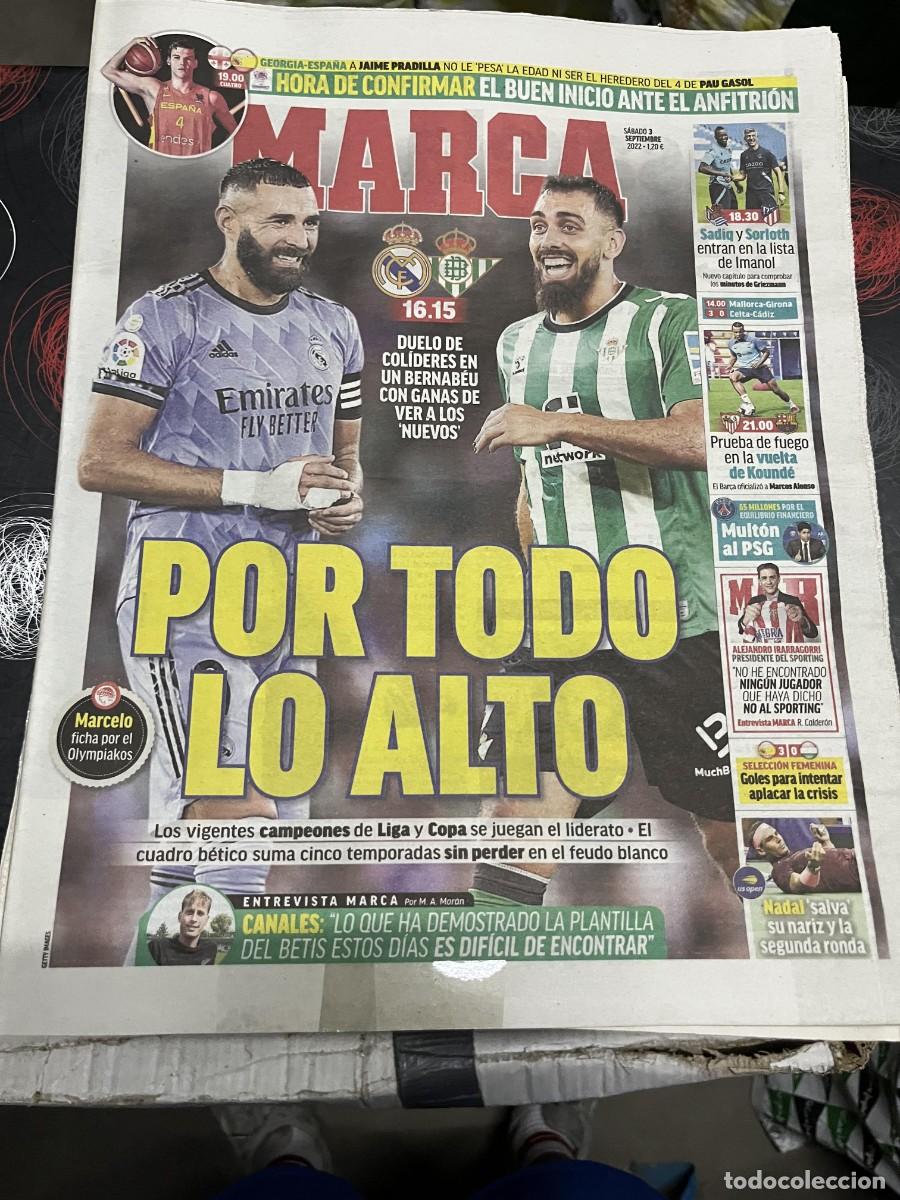 Coleccionismo deportivo: MARCA (3-9-2022) BALONCESTO EUROPEO GEORGIA ESPA&Ntilde;A HOY REAL MADRID BETIS R.SOCIEDAD ATLETICO