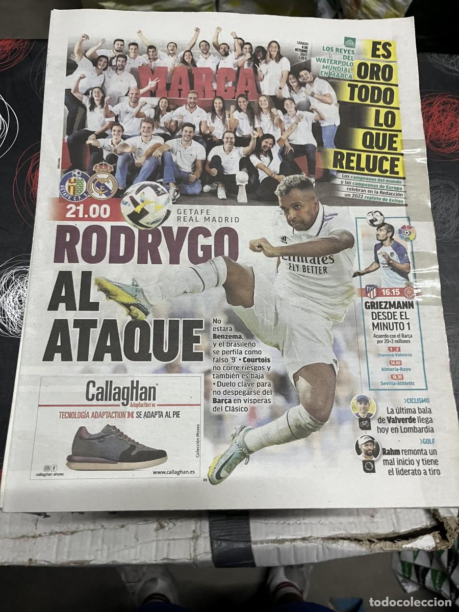 Coleccionismo deportivo: MARCA (8-10-2022) HOY ATLETICO MADRID GIRONA RODRYGO GETAFE REAL MADRID WATERPOLO ESPA&Ntilde;A