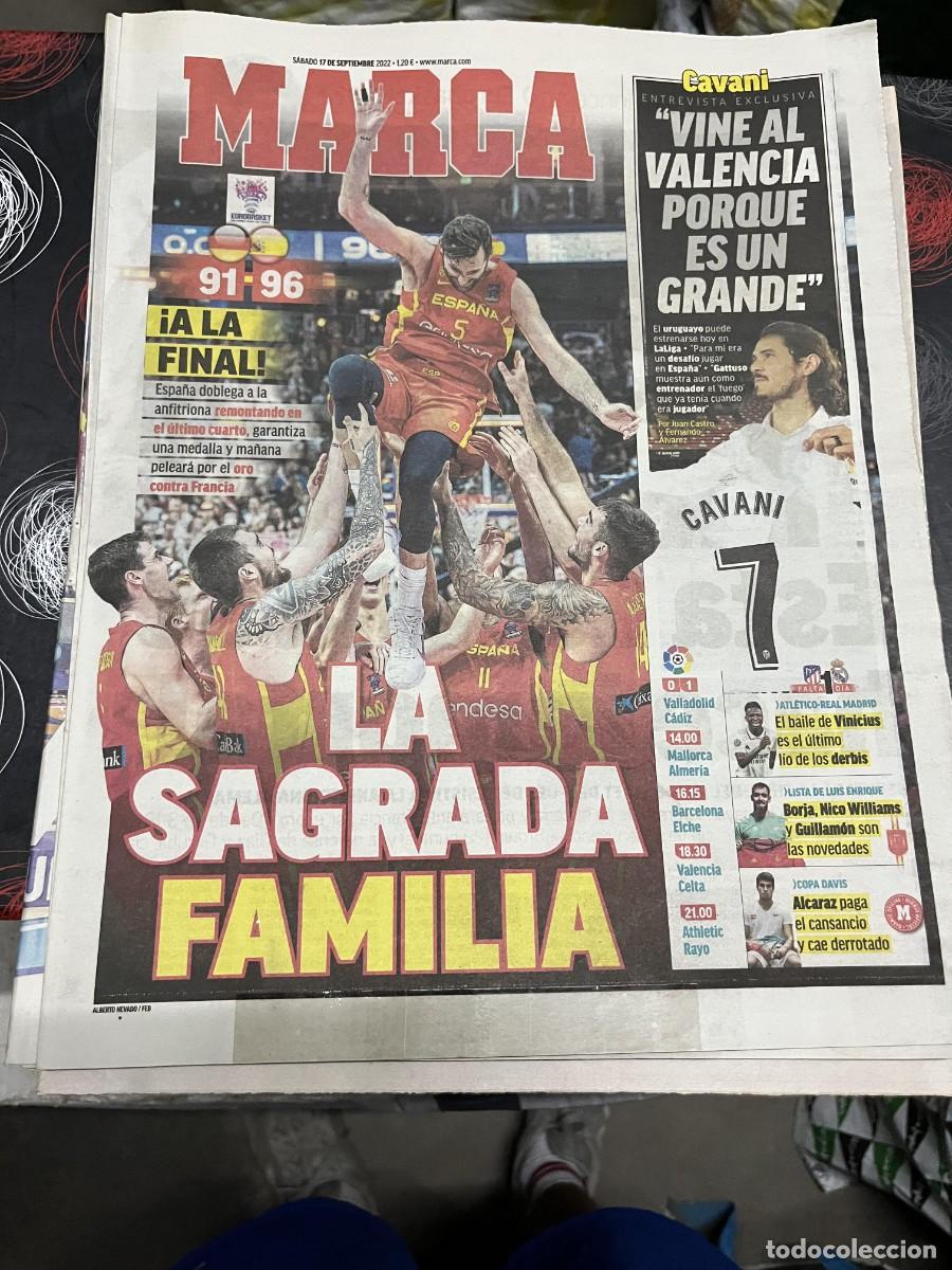 Coleccionismo deportivo: MARCA (17-9-2022) EUROBASKET ALEMANIA 91-96 ESPA&Ntilde;A FINAL ENTREVISTA CAVANI VALENCIA