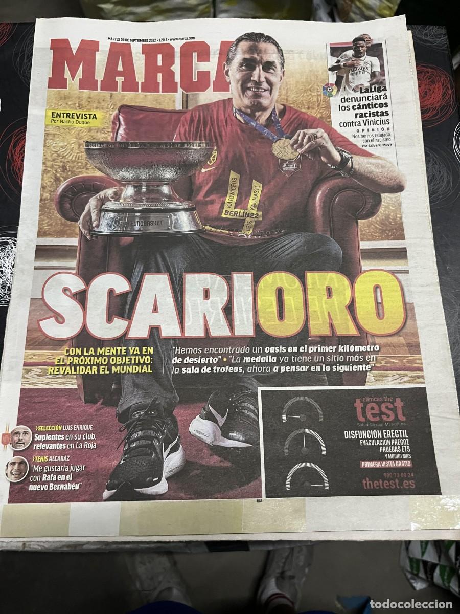 Coleccionismo deportivo: MARCA (20-9-2022) CELEBRACION CAMPEON FINAL EUROBASKET ESPA&Ntilde;A SCARIOLO CANTICOS RACISTAS VINICIUS