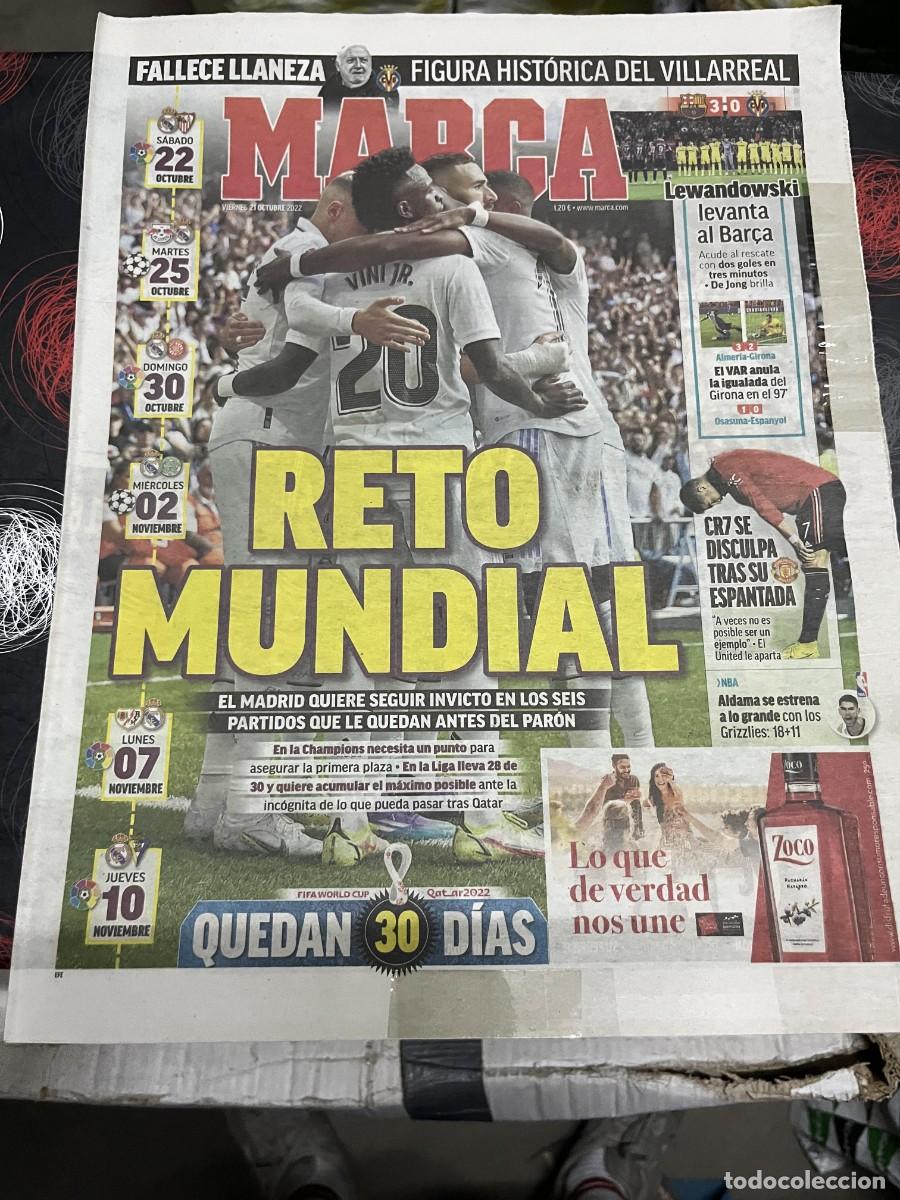 Coleccionismo deportivo: MARCA (21-10-2022) BARCELONA 3-0 VILLARREAL MUERTE LLANEZA ALMERIA 3-2 GIRONA JORNADA LIGA