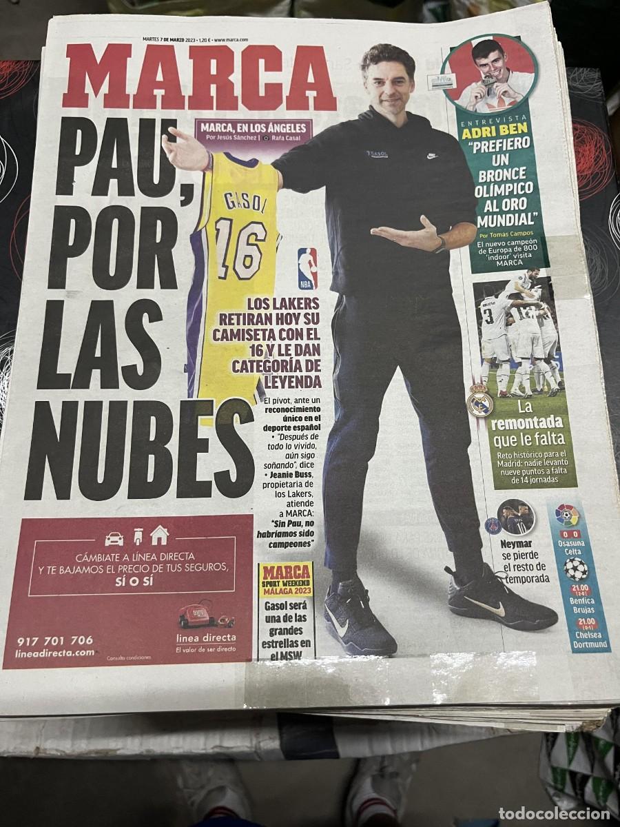 Coleccionismo deportivo: MARCA (7-3-2023) RETIRADA CAMISETA PAU GASOL ANGELES LAKERS NBA ENTREVISTA ADRI BEN