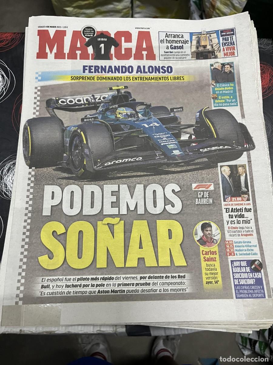Coleccionismo deportivo: MARCA (4-3-2023) FERNANDO ALONSO FORMULA 1 CARLOS SAINZ ATLETICO MADRID SEVILLA