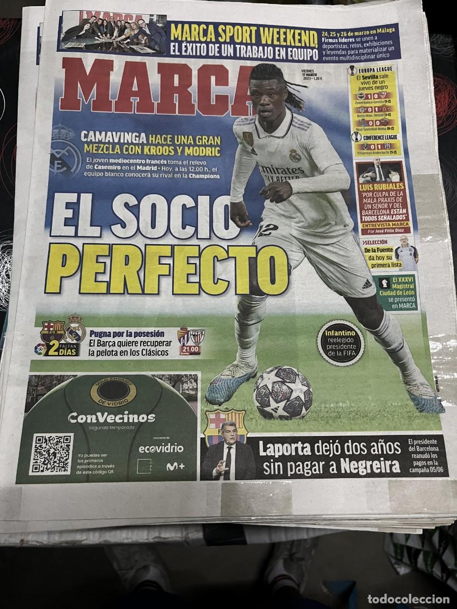 Coleccionismo deportivo: MARCA (17-3-2023) CAMAVINGA FENERBAH&Ccedil;E 1-0 SEVILLA BETIS 0-1 UNITED R.SOCIEDAD 0-0 ROMA VILLARREAL
