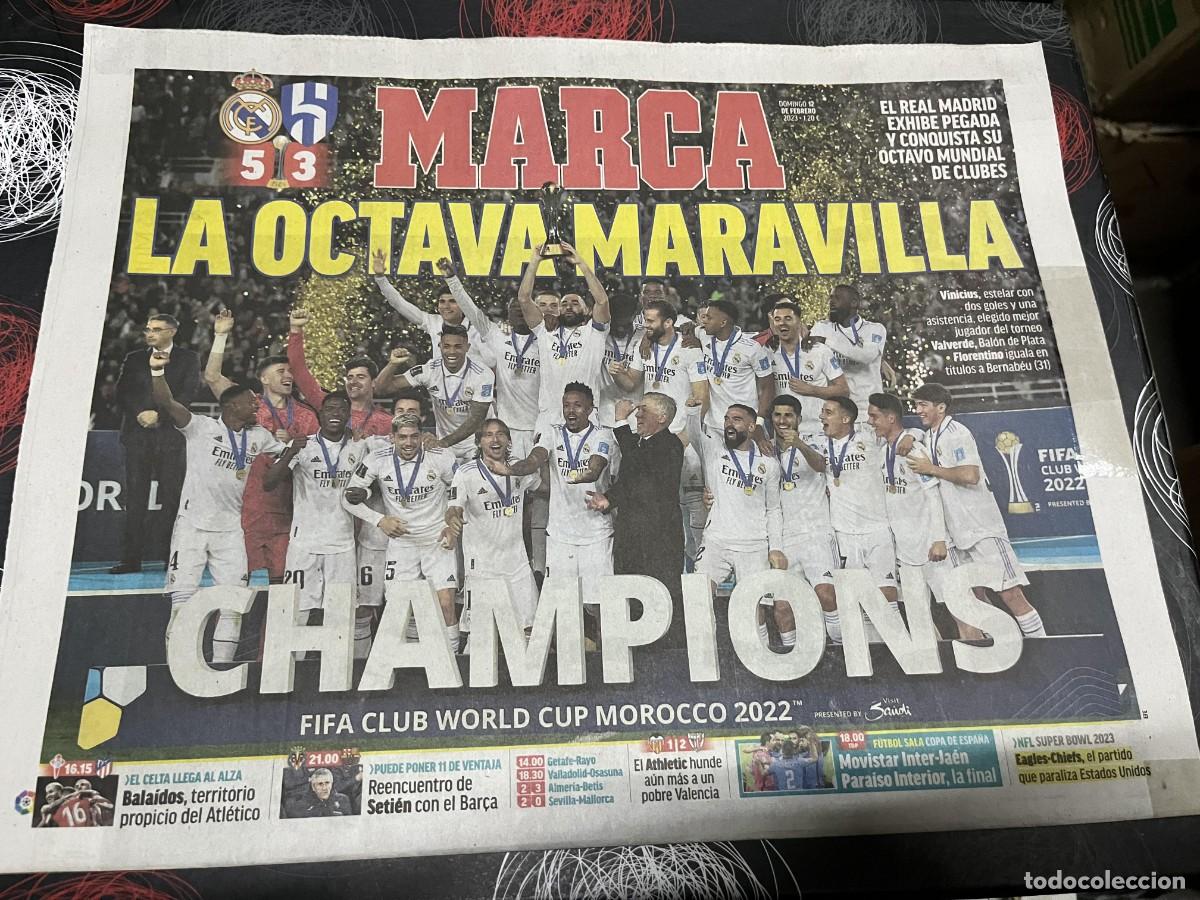Coleccionismo deportivo: MARCA (12-2-2023) CAMPEON FINAL MUNDIAL CLUBES FIFA CLUB WORLD CUP MOROCCO REAL MADRID 5-3 AL-HILAL