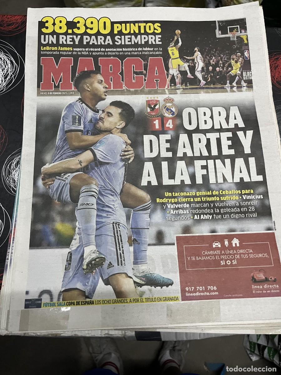 Coleccionismo deportivo: MARCA (9-2-2023) MUNDIAL CLUBES CLUB WORLD CUP AL AHLY 1-4 REAL MADRID RECORD PUNTOS LEBRON JAMES