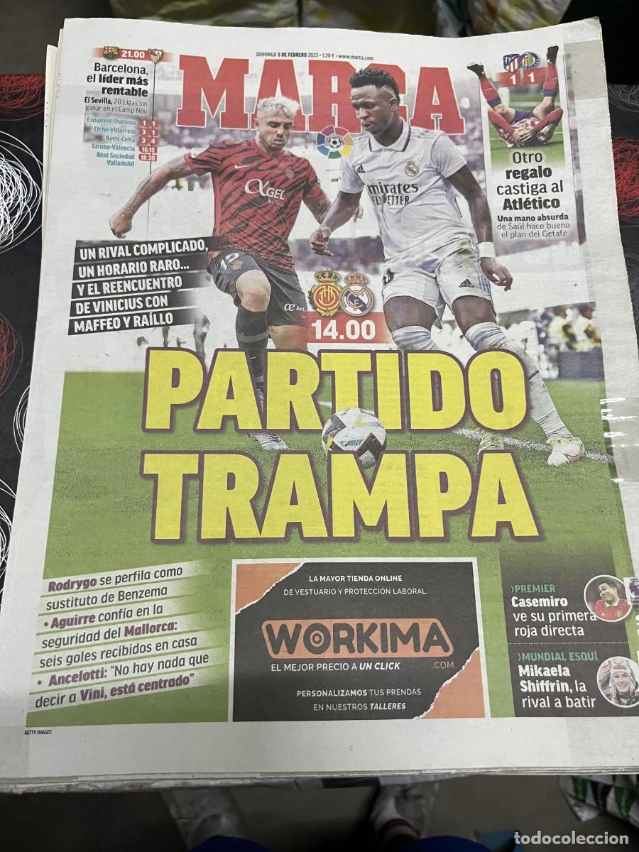 Coleccionismo deportivo: MARCA (5-2-2023) HOY MALLORCA REAL MADRID BARCELONA SEVILLA JORNADA LIGA ATLETICO 1-1 GETAFE