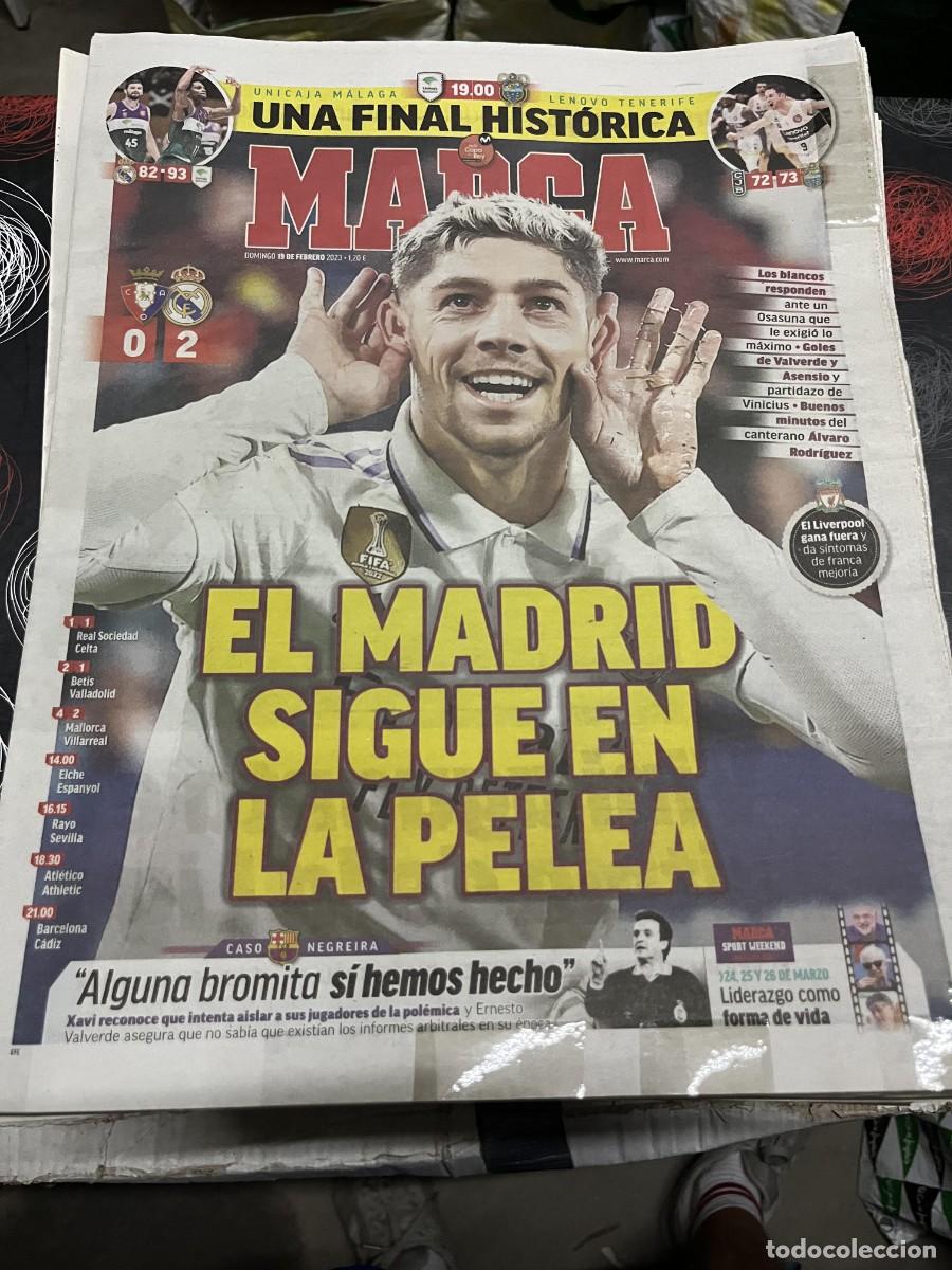 Coleccionismo deportivo: MARCA (19-2-2023) VALVERDE OSASUNA 0-2 REAL MADRID FINAL BALONCESTO COPA UNICAJA LENOVO TENERIFE