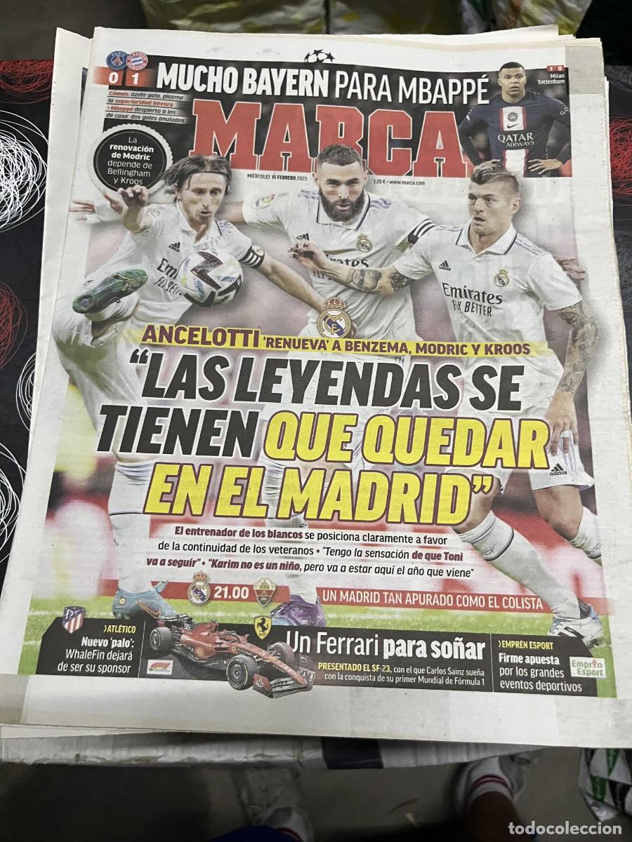 Coleccionismo deportivo: MARCA (15-2-2023) CHAMPIONS PSG 0-1 BAYERN MUNCHEN REAL MADRID ELCHE RENOVACION MODRIC KROOS BENZEMA