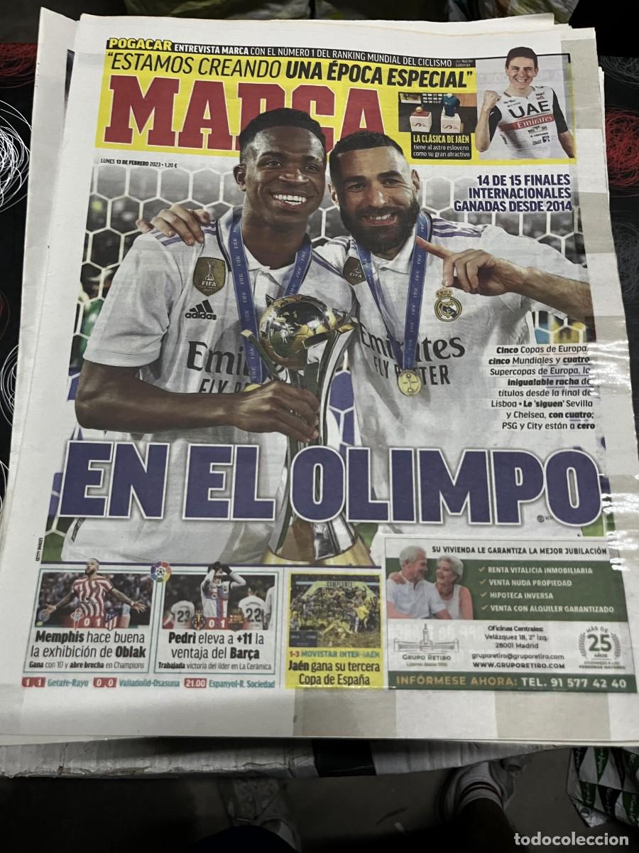 Coleccionismo deportivo: MARCA (13-2-2023) POGACAR CELTA 0-1 ATLETICO VILLARREAL 0-1 BARCELONA CAMPEON COPA FUTBOL SALA JAEN