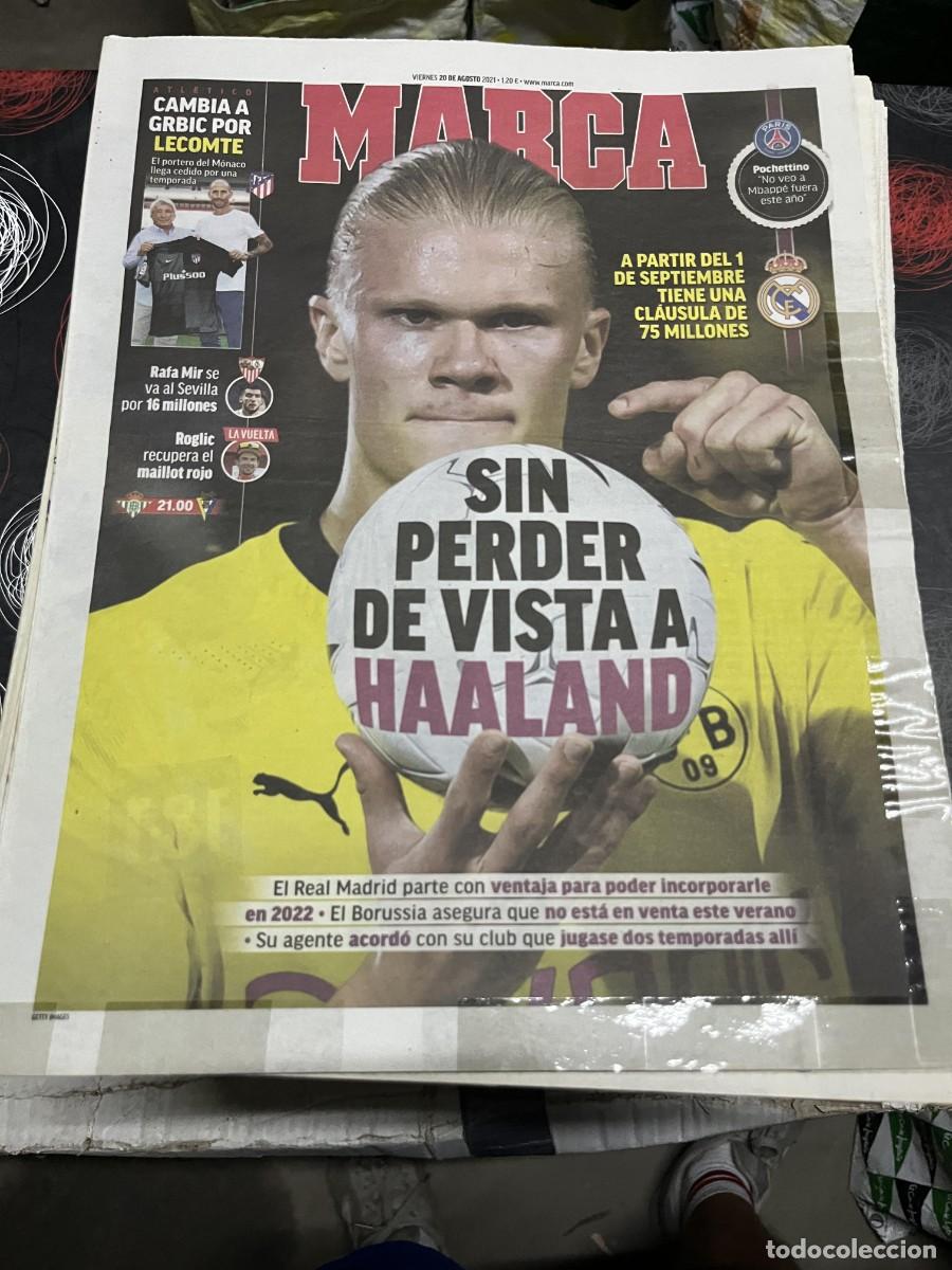Coleccionismo deportivo: MARCA (20-8-2021)POSIBLE FICHAJE HAALAND REAL MADRID RAFA MIR SEVILLA ROGLIC HOY BETIS CADIZ LECOMTE