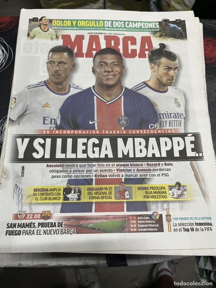 Coleccionismo deportivo: MARCA (21-8-2021) POSIBLE FICHAJE MBAPPE REAL MADRID BALE HAZARD RENOVACION BENZEMA ODEGAARD
