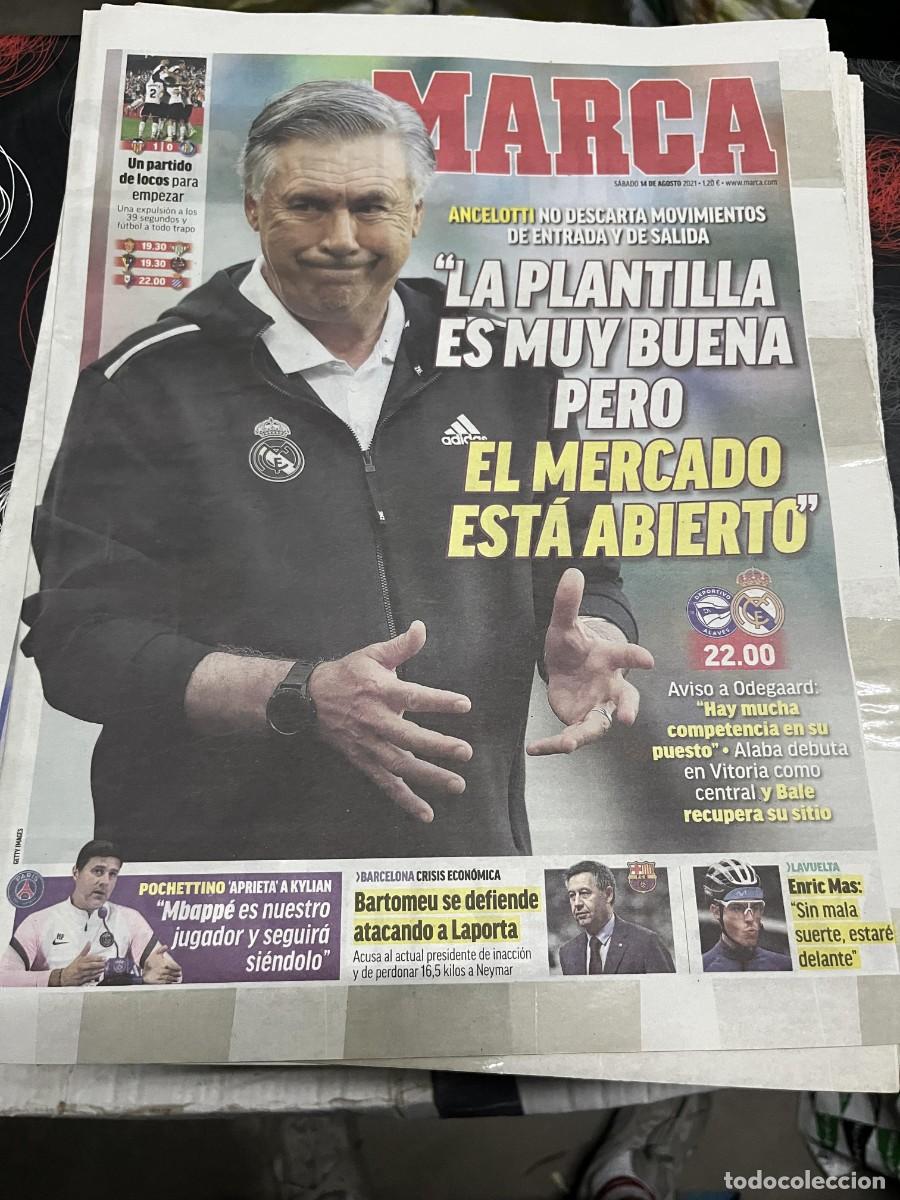 Coleccionismo deportivo: MARCA (14-8-2021) VALENCIA 1-0 GETAFE JORNADA LIGA ANCELOTTI HOY ALAVES REAL MADRID