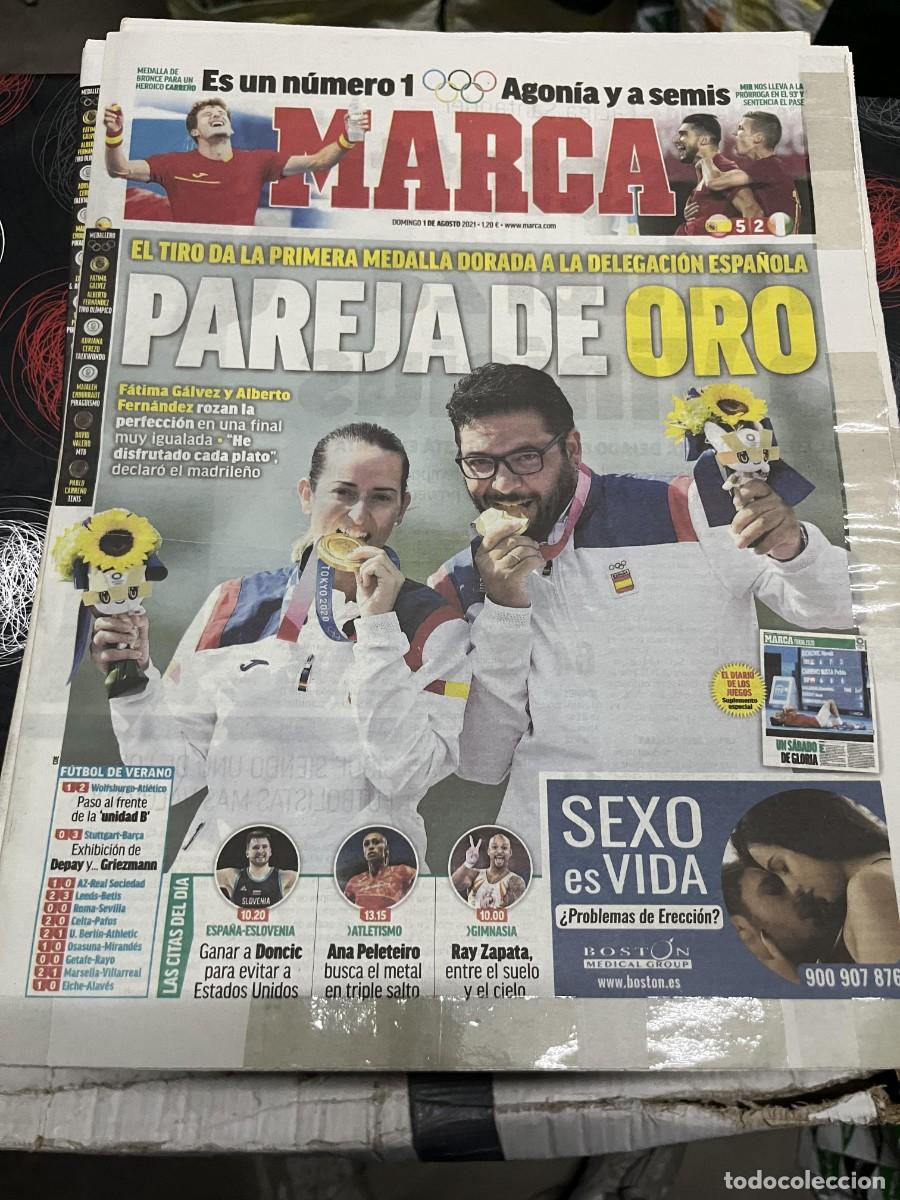 Coleccionismo deportivo: MARCA (1-8-2021) MEDALLA DE ORO TIRO FATIMA GALVEZ ALBERTO FERNANDEZ ANA PELETEIRO RAY ZAPATA