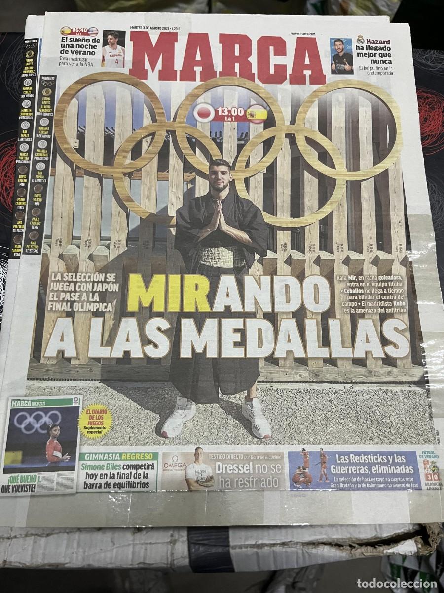 Coleccionismo deportivo: MARCA (3-8-2021) HOY JAPON ESPA&Ntilde;A RAFA MIR ESPA&Ntilde;A USA BALONCESTO HAZARD REAL MADRID