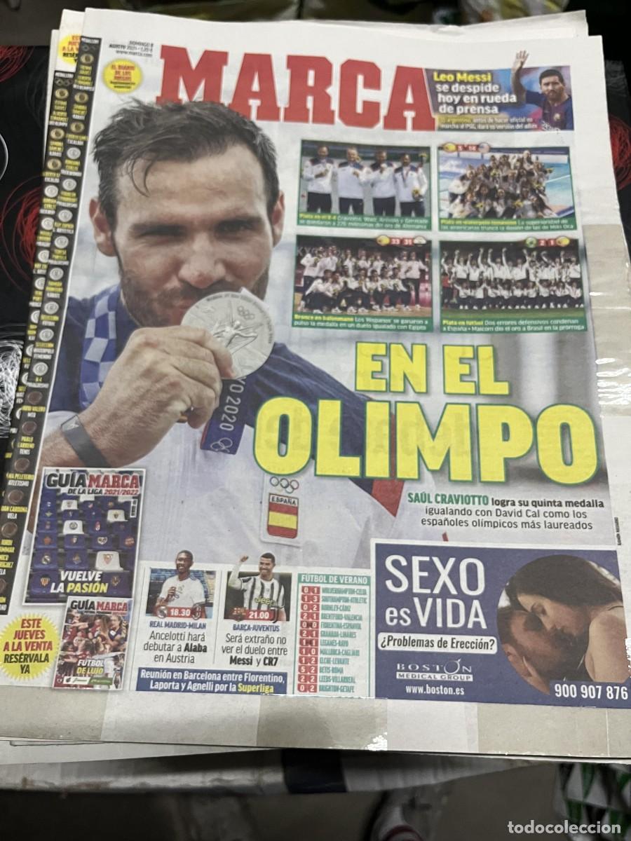 Coleccionismo deportivo: MARCA (8-8-2021) MEDALLA SAUL CRAVIOTTO HOY REAL MADRID MILAN BARCELONA JUVENTUS LIONEL MESSI