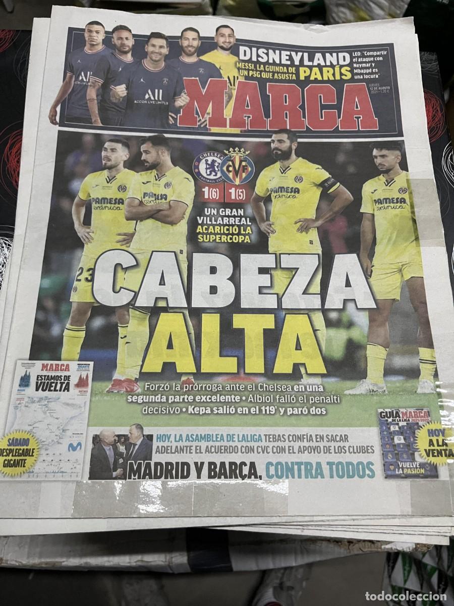 Coleccionismo deportivo: MARCA (12-8-2021) CAMPEON FINAL SUPERCOPA EUROPA CHELSEA 1-1 VILLARREAL FICHAJE LEO MESSI PSG
