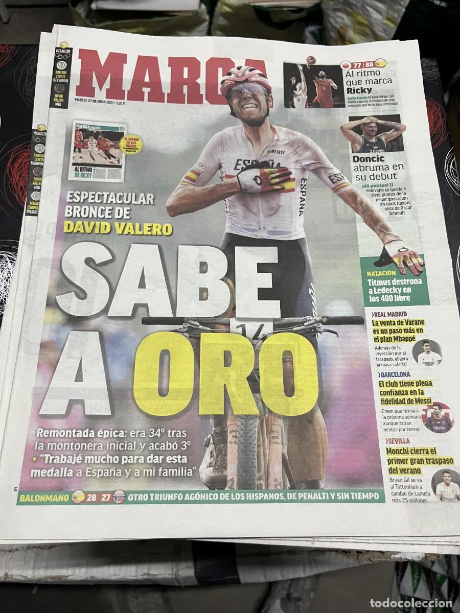 Coleccionismo deportivo: MARCA (27-7-2021) MEDALLA BRONCE DAVID VALERO CICLISMO DONCIC BALONMANO BALONCESTO ESPA&Ntilde;A