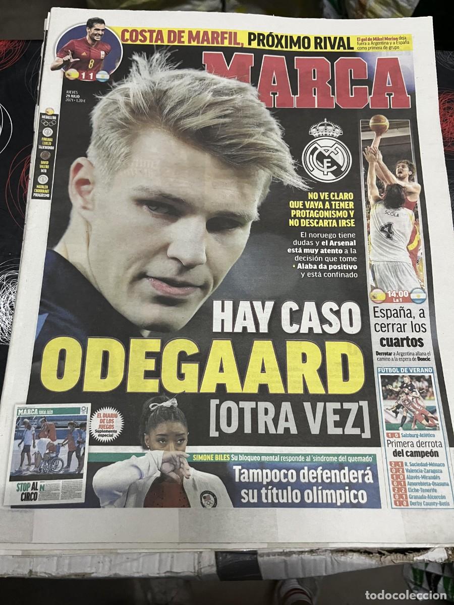 Coleccionismo deportivo: MARCA (29-7-2021) CASO ODEGAARD REAL MADRID COSTA DE MARFIL ESPA&Ntilde;A HOY BALONCESTO ARGENTINA