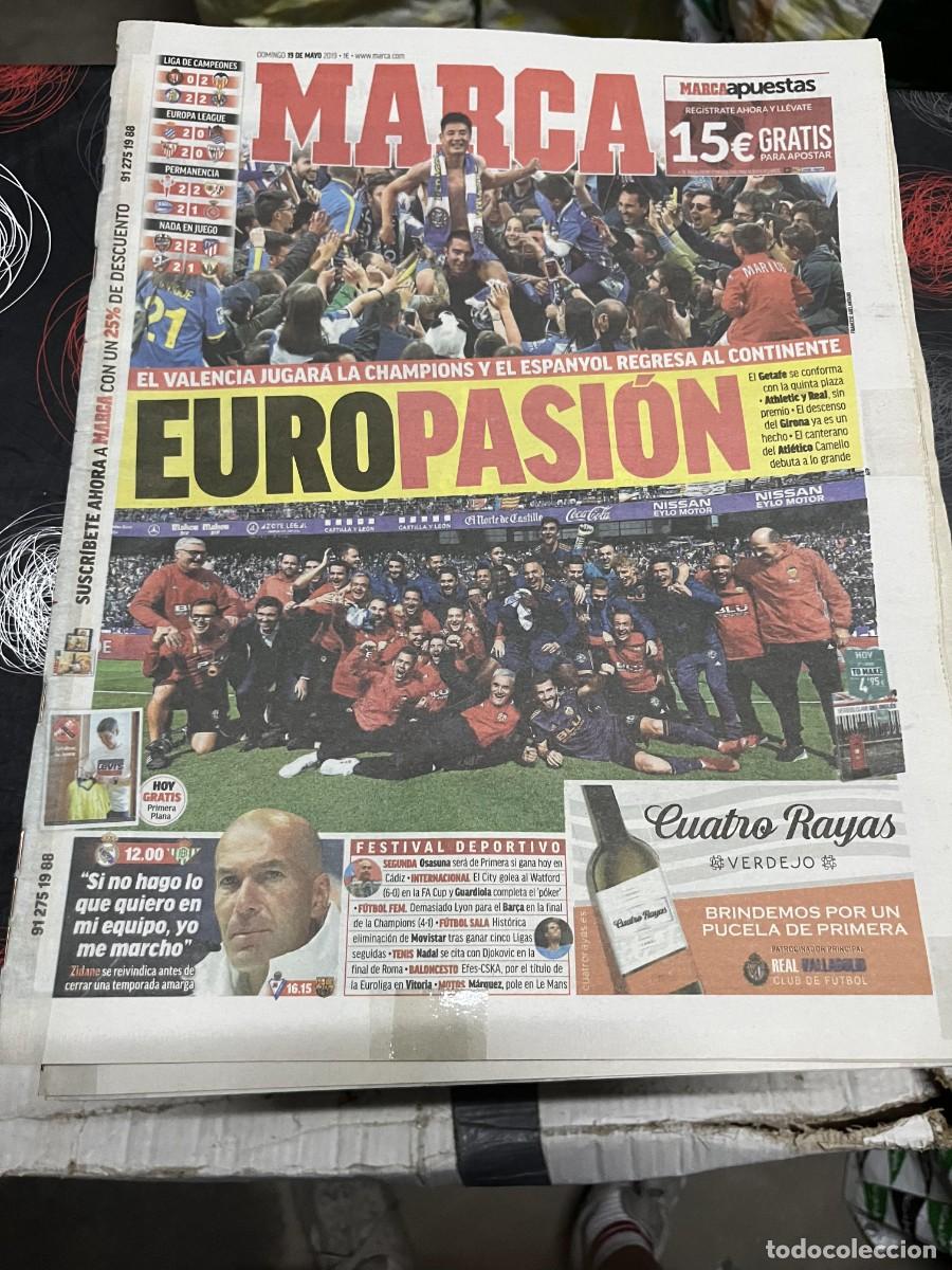 Collectionnisme sportif: MARCA (19-5-2019) VALENCIA JUGARA LA CHAMPIONS GETAFE GIRONA FINAL DE LIGA JORNADA LIGA