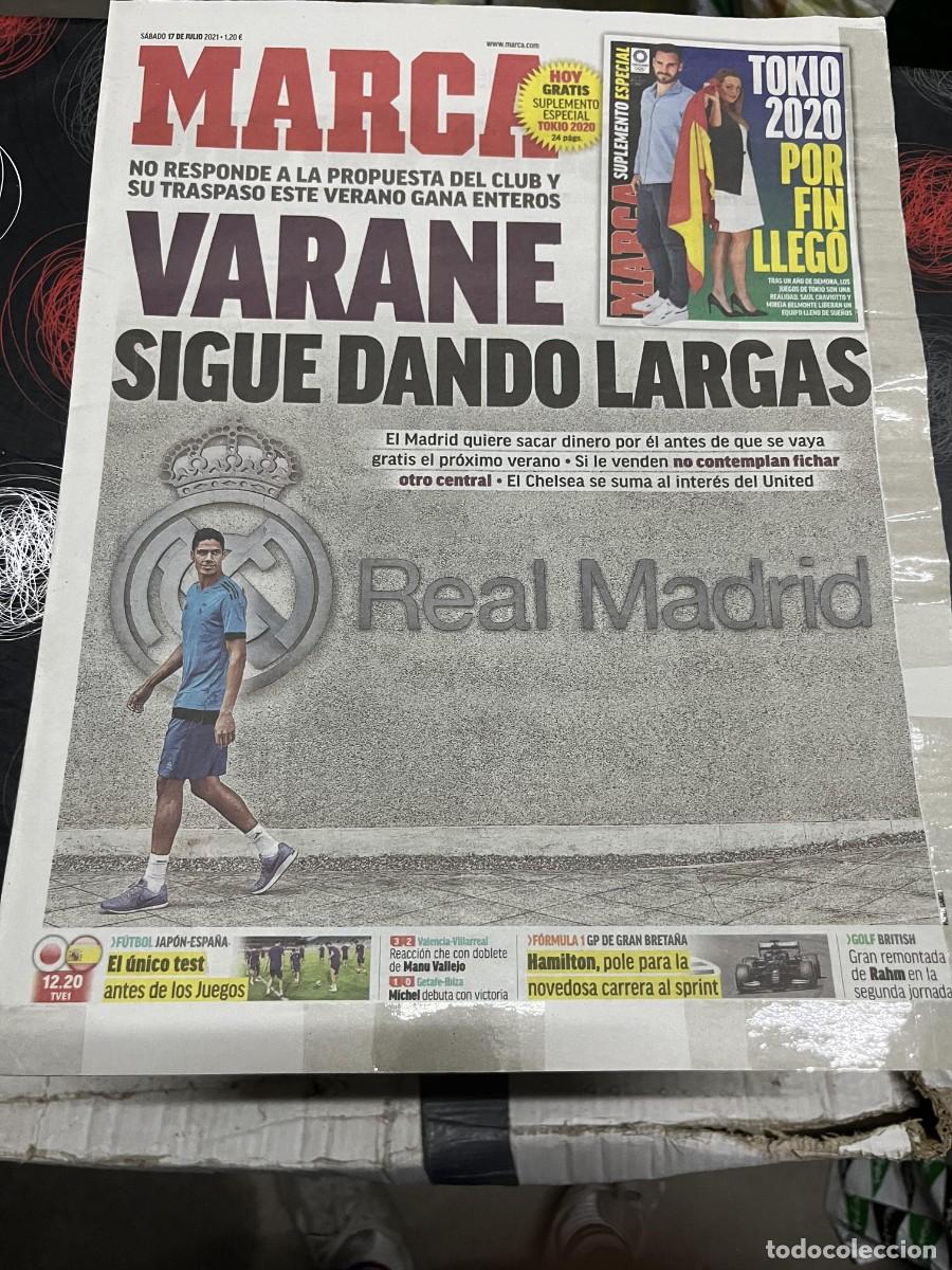 Coleccionismo deportivo: MARCA (17-7-2021) VARANE REAL MADRID CHELSEA MANCHESTER UNITED FUTBOL JAPON ESPA&Ntilde;A