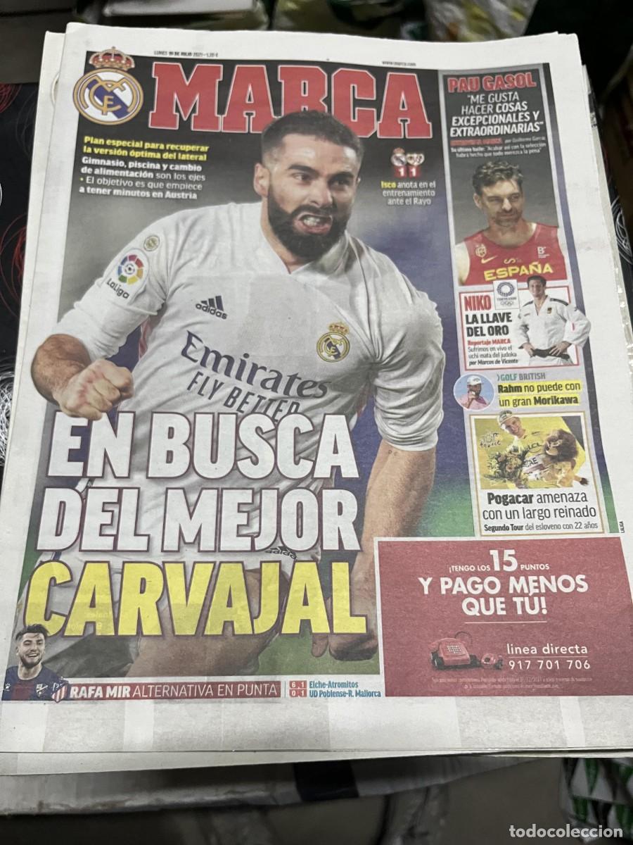 Coleccionismo deportivo: MARCA (19-7-2021) CARVAJAL REAL MADRID 1-1 RAYO VALLECANO PAU GASOL NIKO JUDO JON RAHM